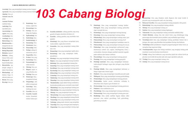 103 cabang biologi