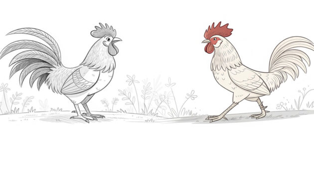 Mewarnai Ayam Jantan