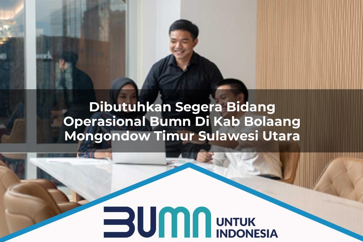 Dibutuhkan Segera Bidang Operasional BUMN di Kab. Bolaang Mongondow Timur, Sulawesi Utara Tahun 2025