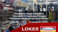 kesempatan kerja loker kasir indomaret di kecamatan gunung pelindung kab lampung timur terbaru 1755972737